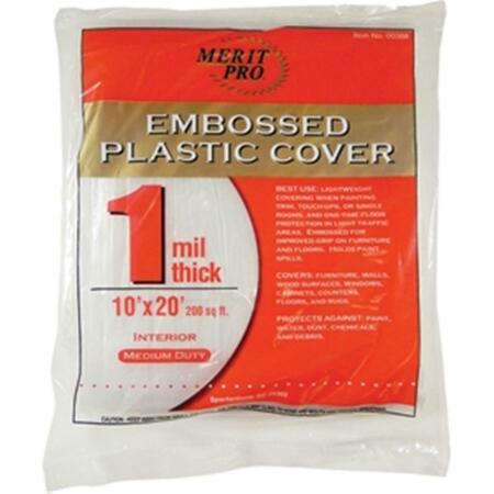 MERIT PRO 388 10 x 20 ft. 1 mil. Dynamic Embossed Plastic Drop Cloth 652270003890